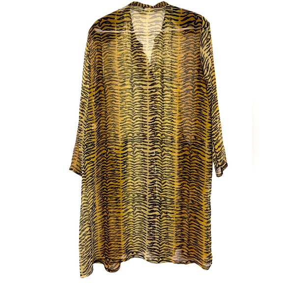 Vintage Bonita SR club translucent tiger print lightweight cover up, coat, robe - Picture 3 of 6